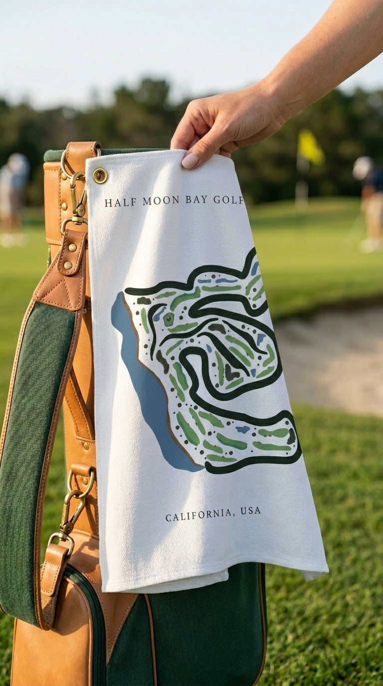Half Moon Bay Golf Links, Golf Course Print, California | Golf Course Print Towels | Golf Course Microfiber
