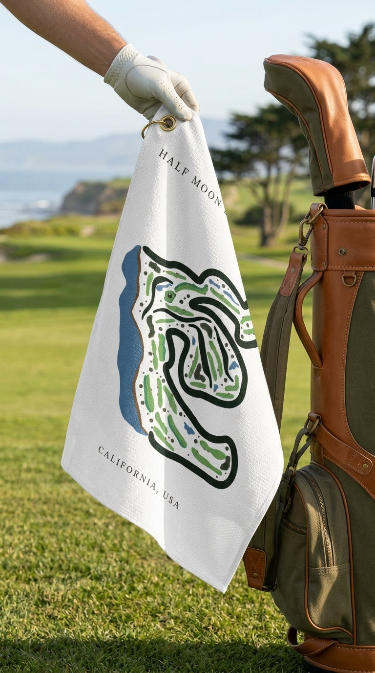 Half Moon Bay Golf Links, Golf Course Print, California | Golf Course Print Towels | Golf Course Microfiber