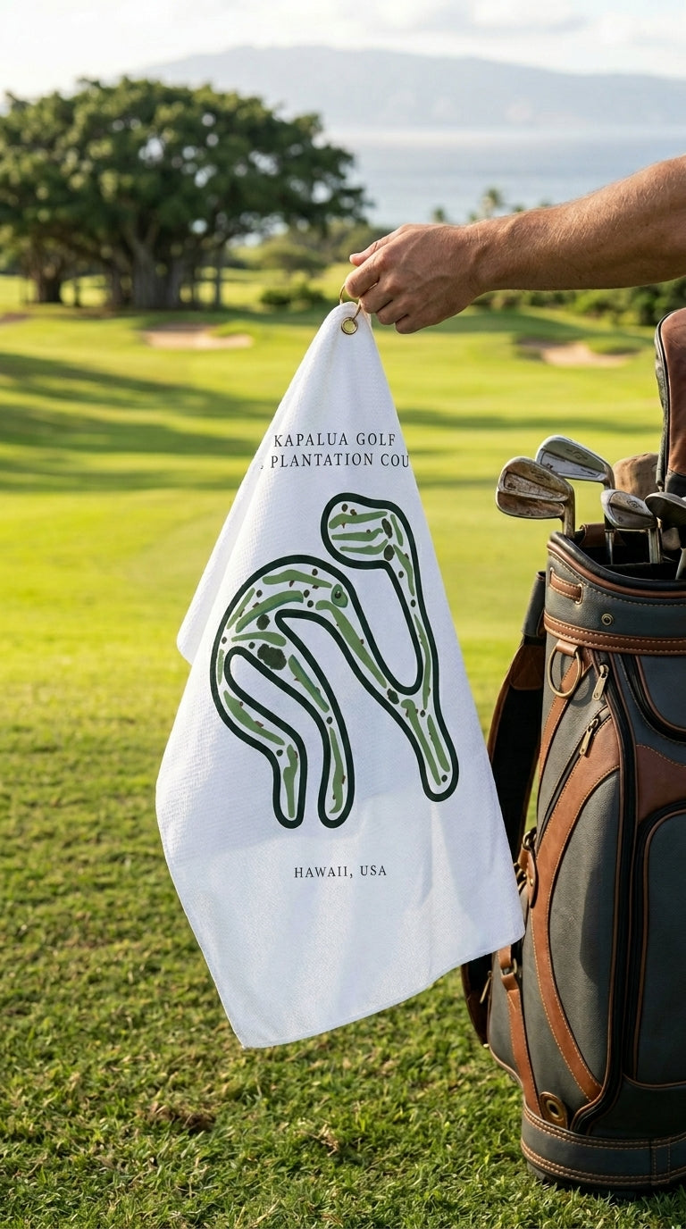 Kapalua Golf The Plantation Course Golf Course Prints, Hawaii | Golf Course Print Towels | Golf Course Microfiber