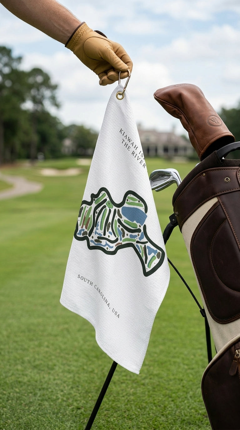 Kiawah Island Club Golf Course Print, South Carolina | Golf Course Print Towels | Golf Course Microfiber