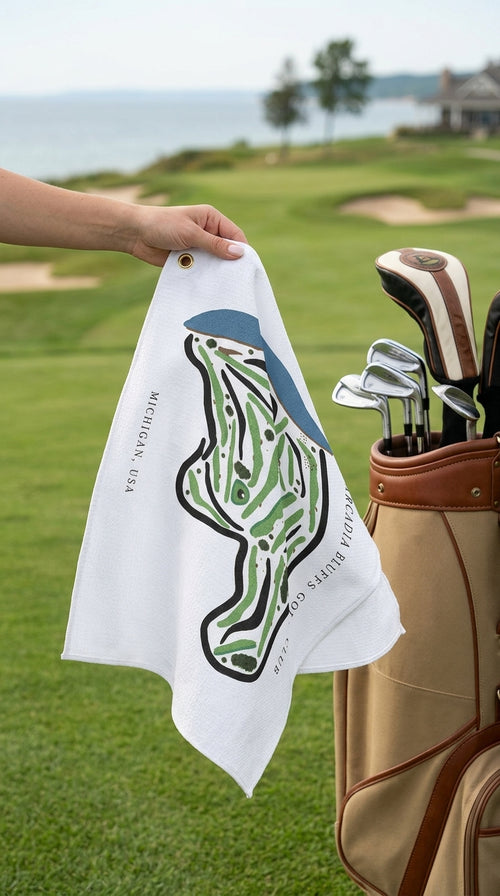 Arcadia Bluffs Golf Club Golf Course Prints, Michigan | Golf Course Print Towels | Golf Course Microfiber