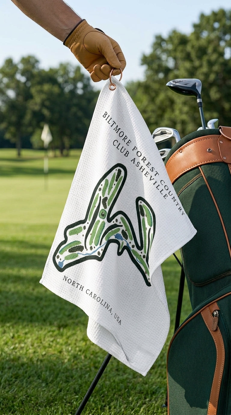 Biltmore Forest Country Club Golf Course Print, North Carolina | Golf Course Print Towels | Golf Course Microfiber