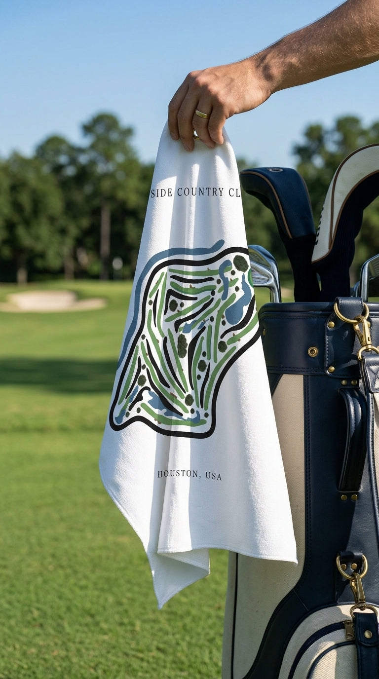 Lakeside Country Club Golf Course Prints, Texas | Golf Course Print Towels | Golf Course Microfiber