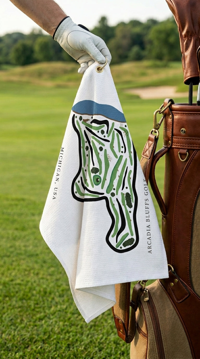 Arcadia Bluffs Golf Club Golf Course Prints, Michigan | Golf Course Print Towels | Golf Course Microfiber