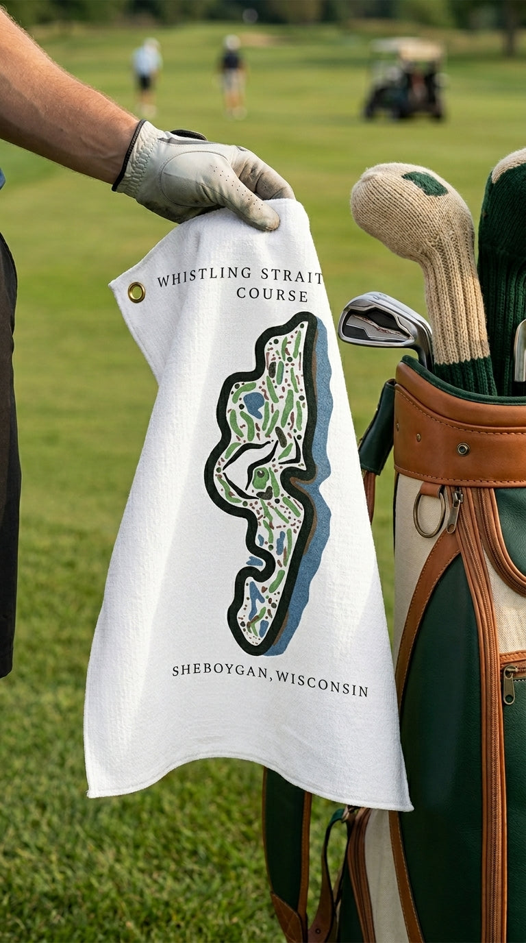 Whistling Straits Golf Course Print, Wisconsin | Golf Course Print Towels | Golf Course Microfiber