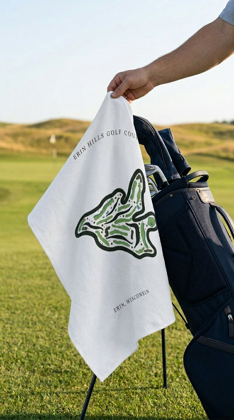 Erin Hills Golf Course Print, Wisconsin | Golf Course Print Towels | Golf Course Microfiber
