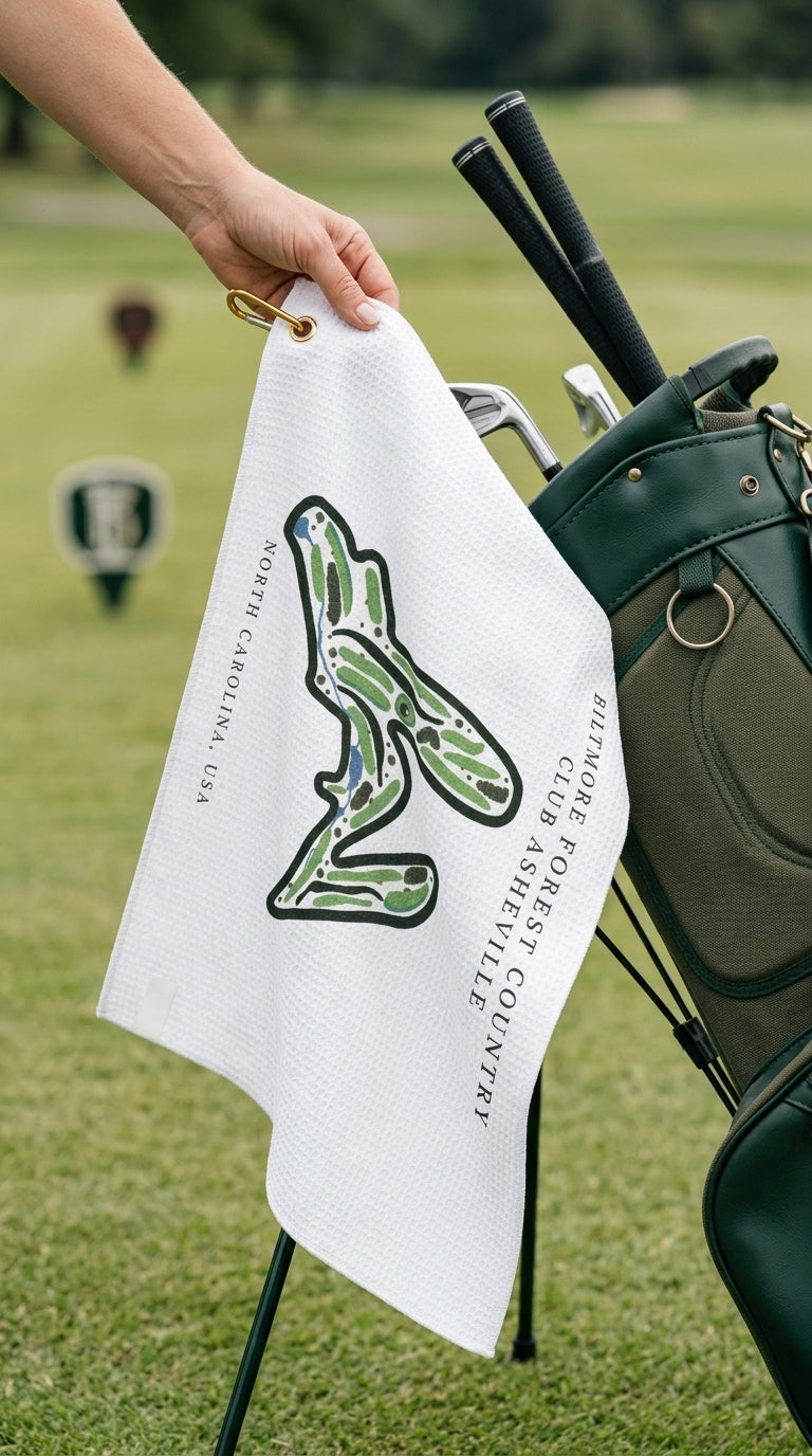 Biltmore Forest Country Club Golf Course Print, North Carolina | Golf Course Print Towels | Golf Course Microfiber