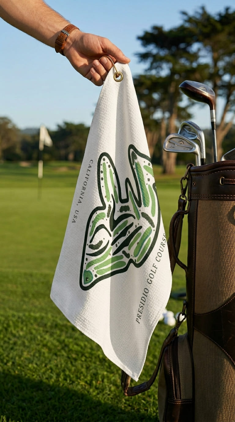 Presidio Golf Course Print, California | Golf Course Print Towels | Golf Course Microfiber