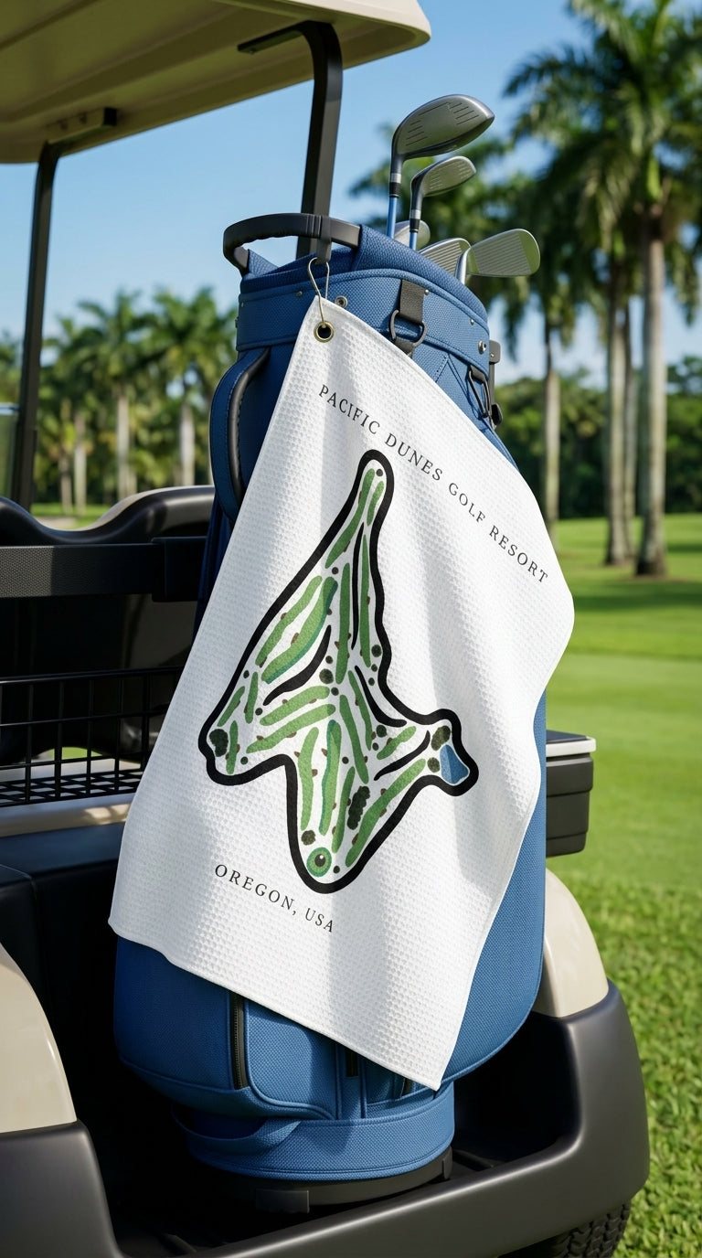 Pacific Dunes Golf Resort Golf Course Prints, Oregon | Golf Course Print Towels | Golf Course Microfiber
