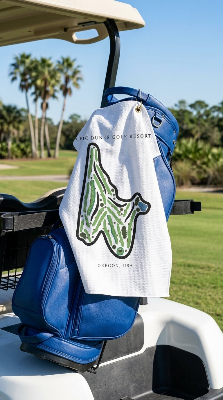 Pacific Dunes Golf Resort Golf Course Prints, Oregon | Golf Course Print Towels | Golf Course Microfiber