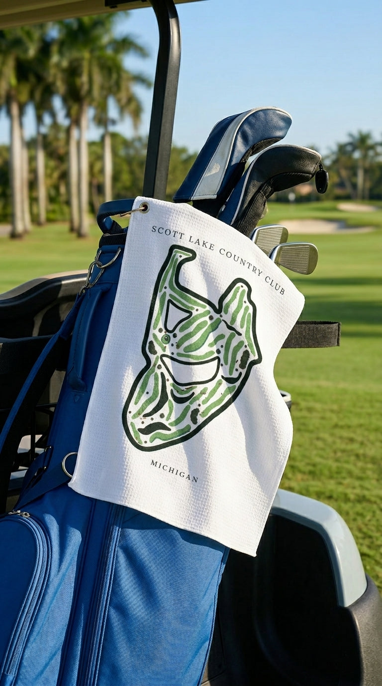 Scott Lake Country Club Golf Course Prints, Michigan | Golf Course Print Towels | Golf Course Microfiber