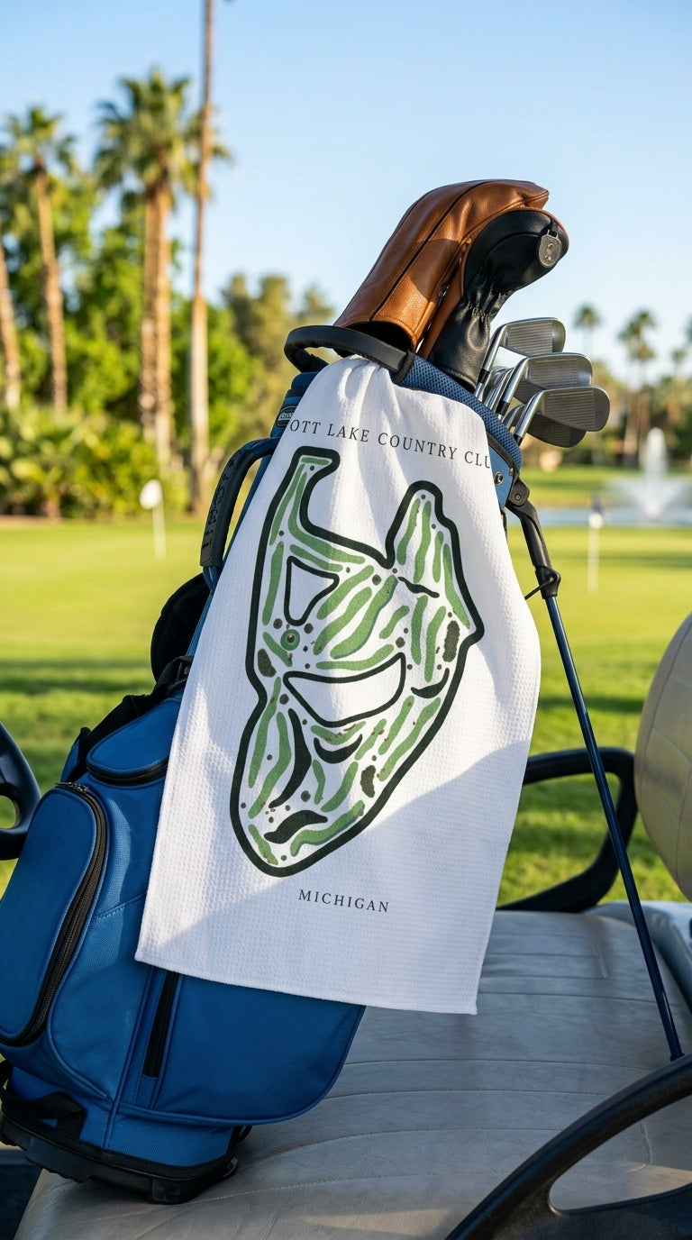 Scott Lake Country Club Golf Course Prints, Michigan | Golf Course Print Towels | Golf Course Microfiber