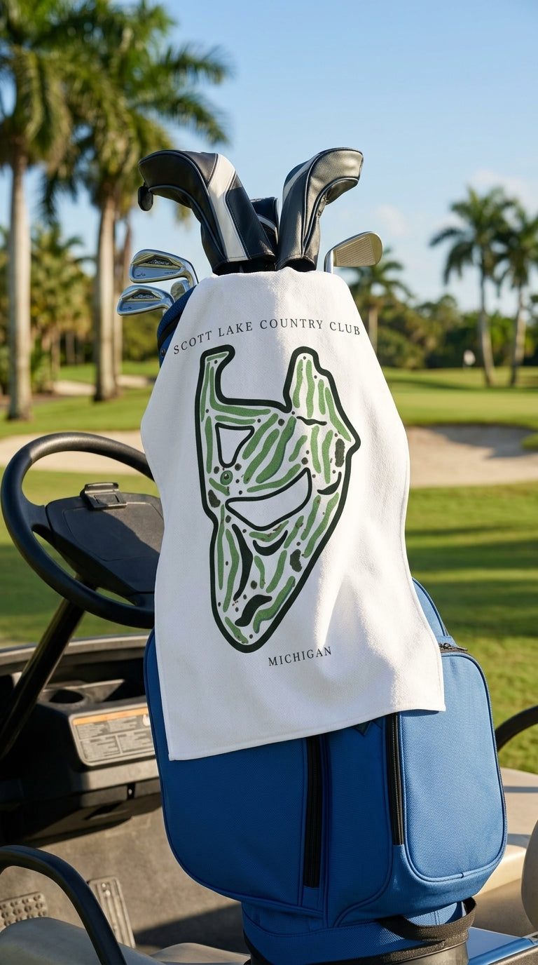 Scott Lake Country Club Golf Course Prints, Michigan | Golf Course Print Towels | Golf Course Microfiber