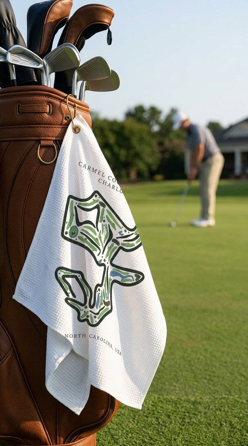 Carmel Country Club Golf Course Print, North Carolina | Golf Course Print Towels | Golf Course Microfiber