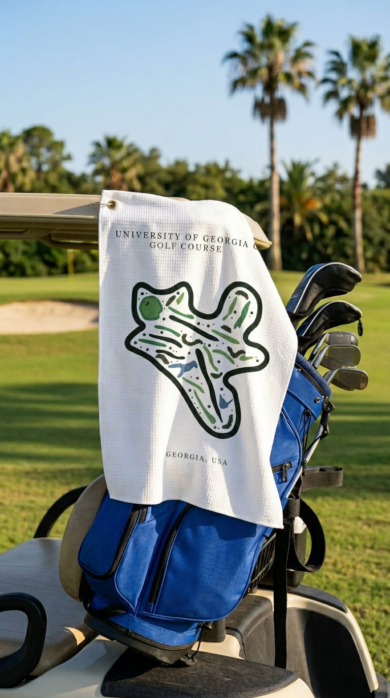 University of Georgia Golf Course Print, Georgia | Golf Course Print Towels | Golf Course Microfiber