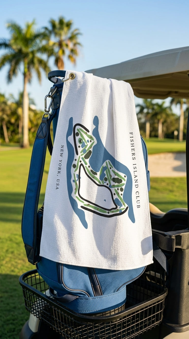 Fishers Island Club Golf Course Prints, New York | Golf Course Print Towels | Golf Course Microfiber