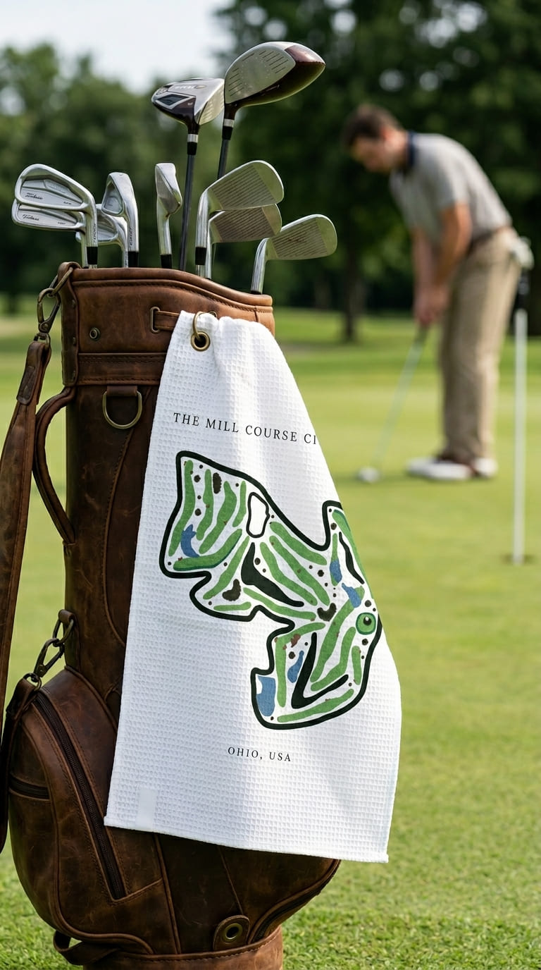 The Mill Course Cincinnati Ohio | Golf Course Print Towels | Golf Course Microfiber