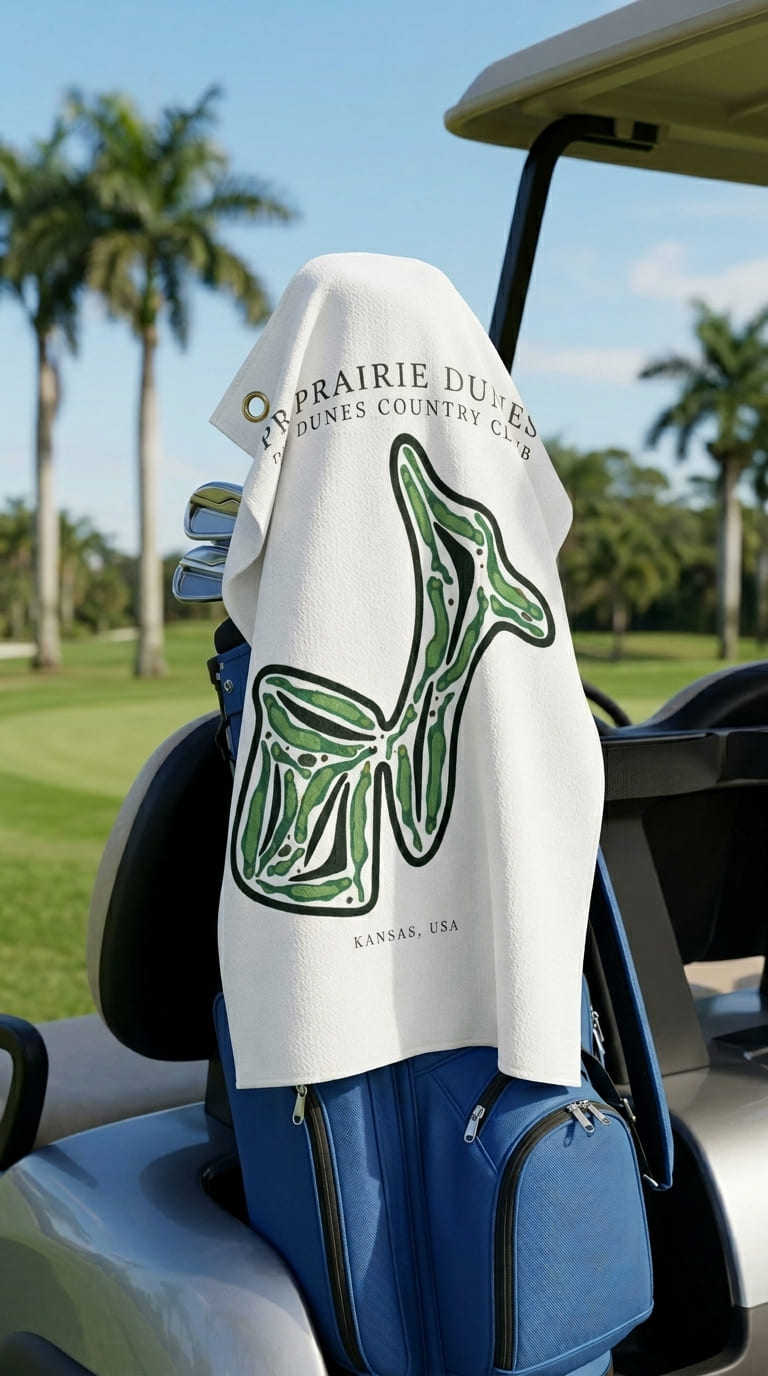 Prairie Dunes Country Club, Kansas  | Golf Course Print Towels | Golf Course Microfiber