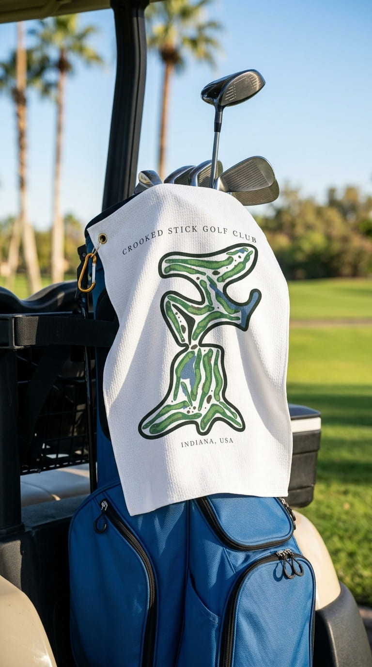 Crooked Stick Golf Club, Indiana | Golf Course Print Towels | Golf Course Microfiber
