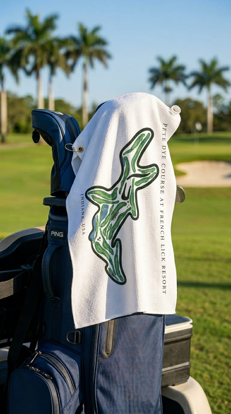 Pete Dye Course at French Lick Resort, Indiana | Golf Course Print Towels | Golf Course Microfiber