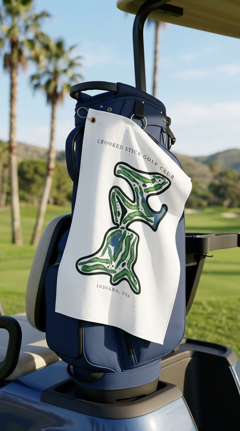 Crooked Stick Golf Club, Indiana | Golf Course Print Towels | Golf Course Microfiber