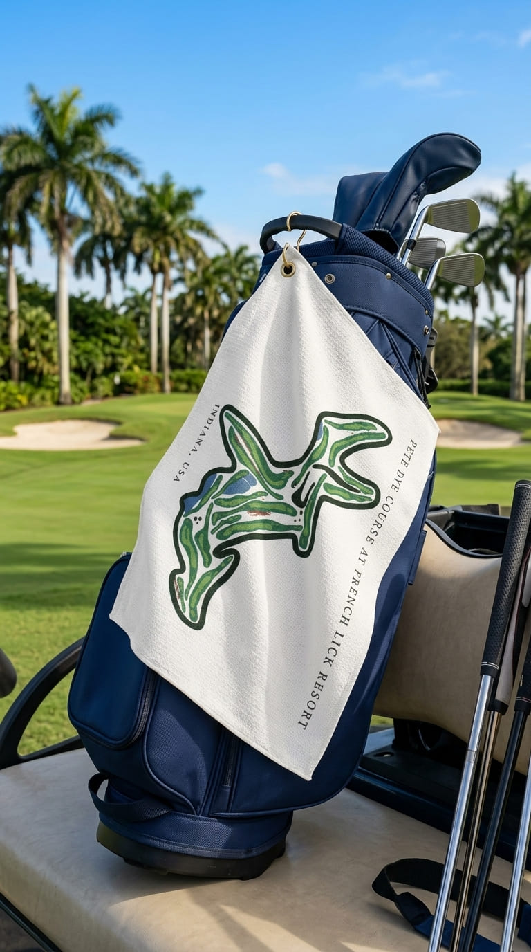 Pete Dye Course at French Lick Resort, Indiana | Golf Course Print Towels | Golf Course Microfiber