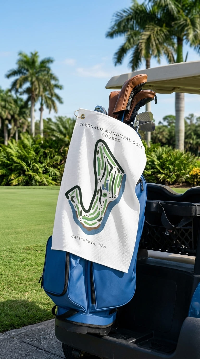 Coronado Municipal Golf Course Print, California | Golf Course Print Towels | Golf Course Microfiber