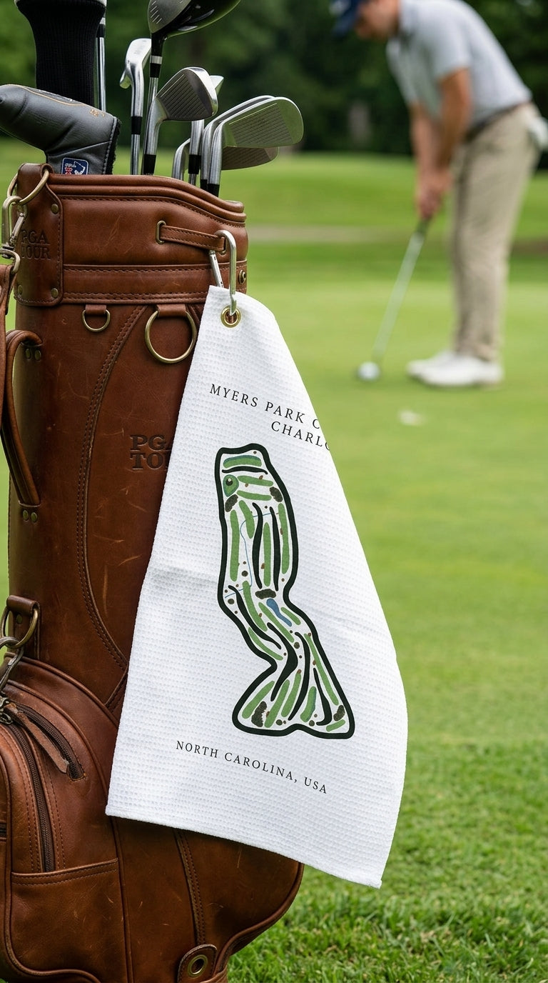 Myers Park Country Club Golf Course Prints, North Carolina | Golf Course Print Towels | Golf Course Microfiber