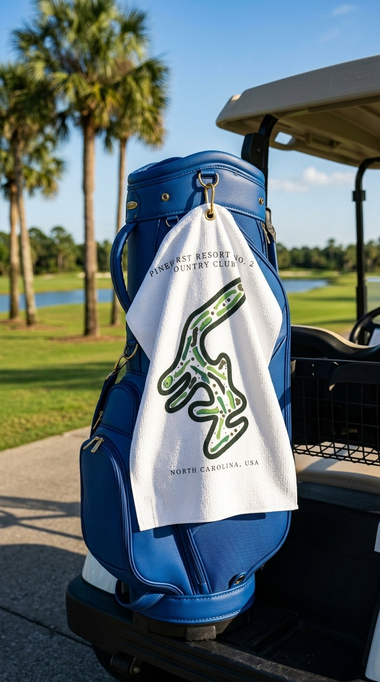 Pinehurst Resort No. 2 Country Club Golf Course Print, North Carolina | Golf Course Print Towels | Golf Course Microfiber