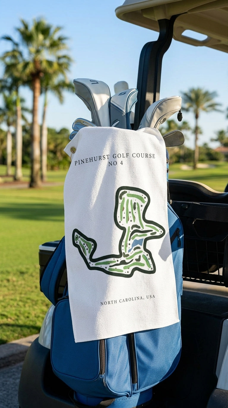Pinehurst Golf Course Print No. 4, North Carolina | Golf Course Print Towels | Golf Course Microfiber