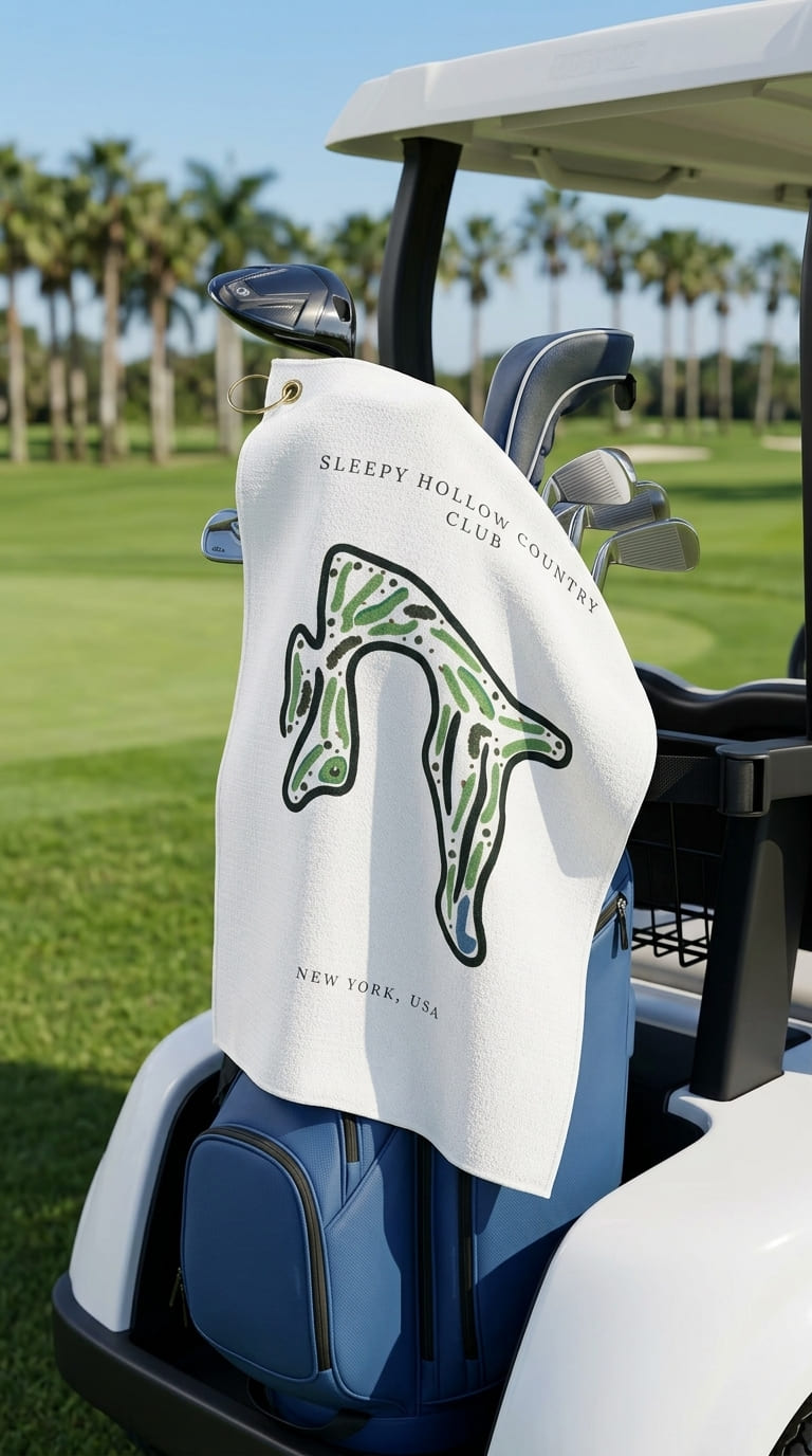 Sleepy Hollow Country Club Golf Course Print, New York | Golf Course Print Towels | Golf Course Microfiber