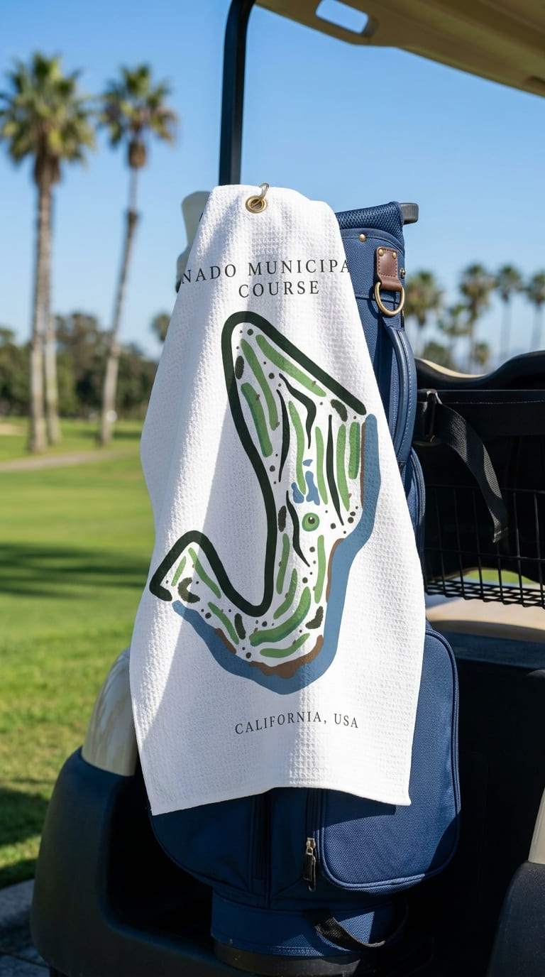 Coronado Municipal Golf Course Print, California | Golf Course Print Towels | Golf Course Microfiber