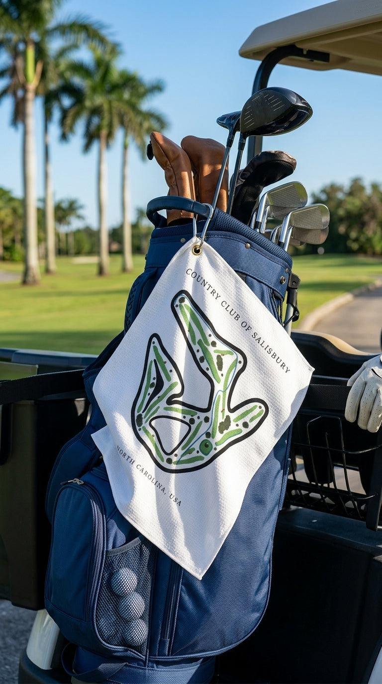 Country Club of Salisbury Golf Course Prints, North Carolina | Golf Course Print Towels | Golf Course Microfiber