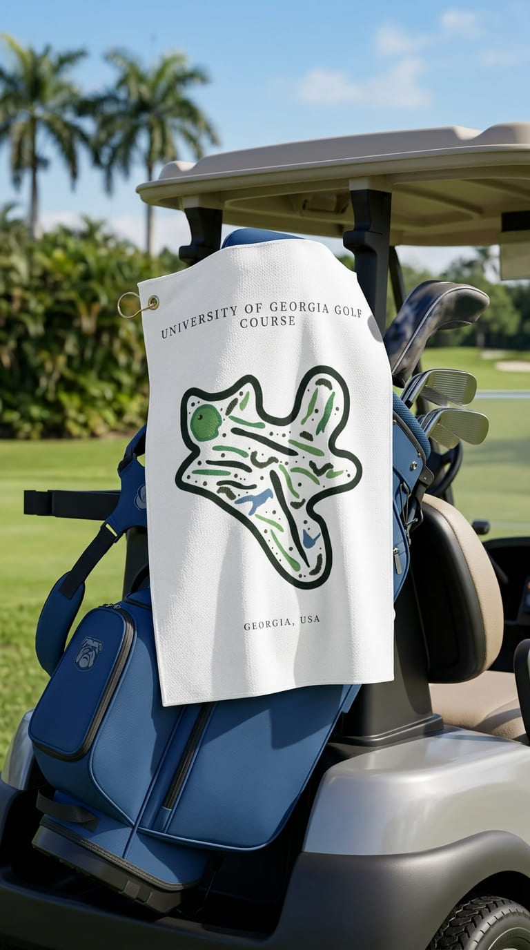 University of Georgia Golf Course Print, Georgia | Golf Course Print Towels | Golf Course Microfiber