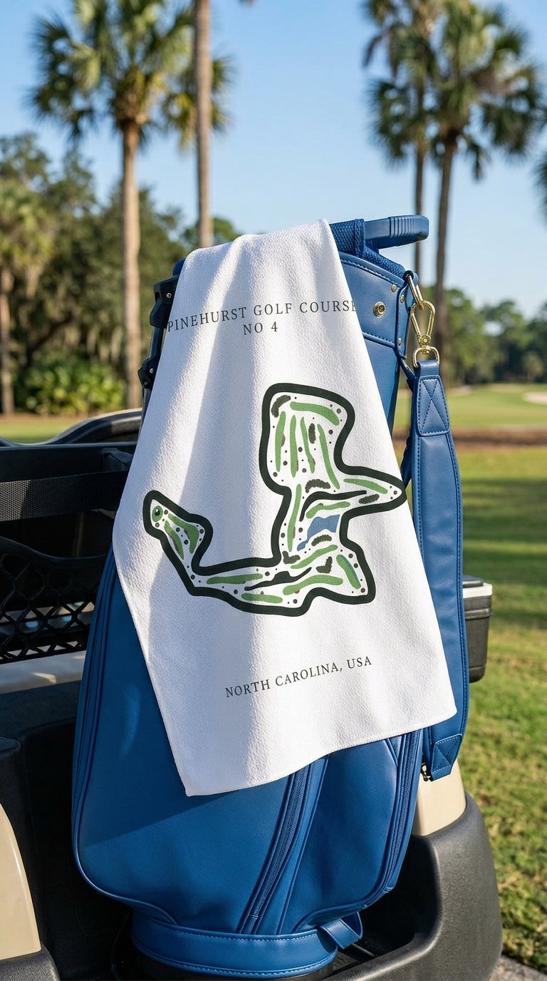 Pinehurst Golf Course Print No. 4, North Carolina | Golf Course Print Towels | Golf Course Microfiber