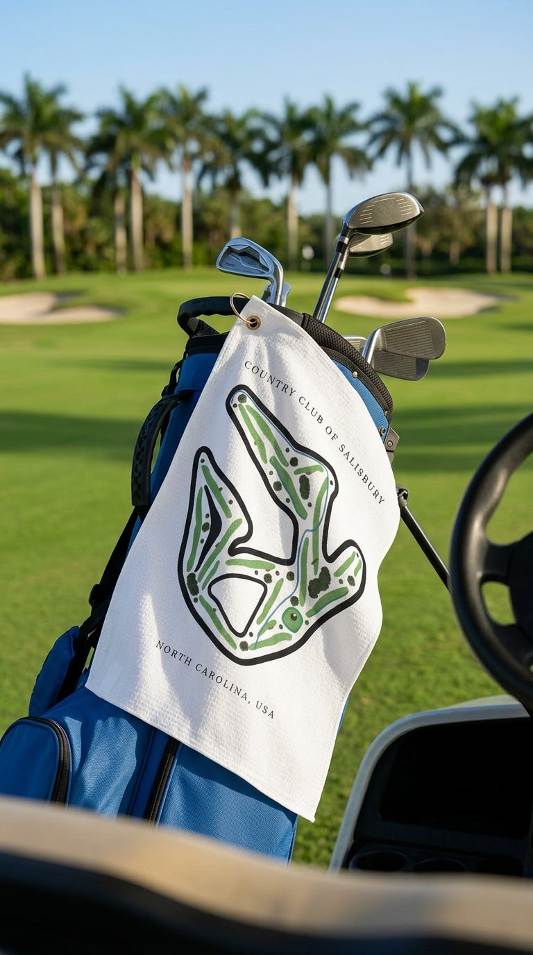 Country Club of Salisbury Golf Course Prints, North Carolina | Golf Course Print Towels | Golf Course Microfiber