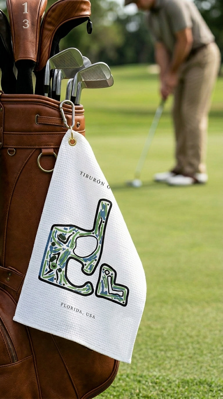 Tiburón Golf Club Golf Course Prints, Florida | Golf Course Print Towels | Golf Course Microfiber