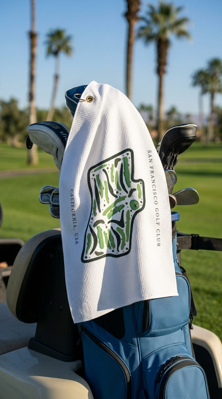 San Francisco Golf Club, Golf Course Print, California | Golf Course Print Towels | Golf Course Microfiber