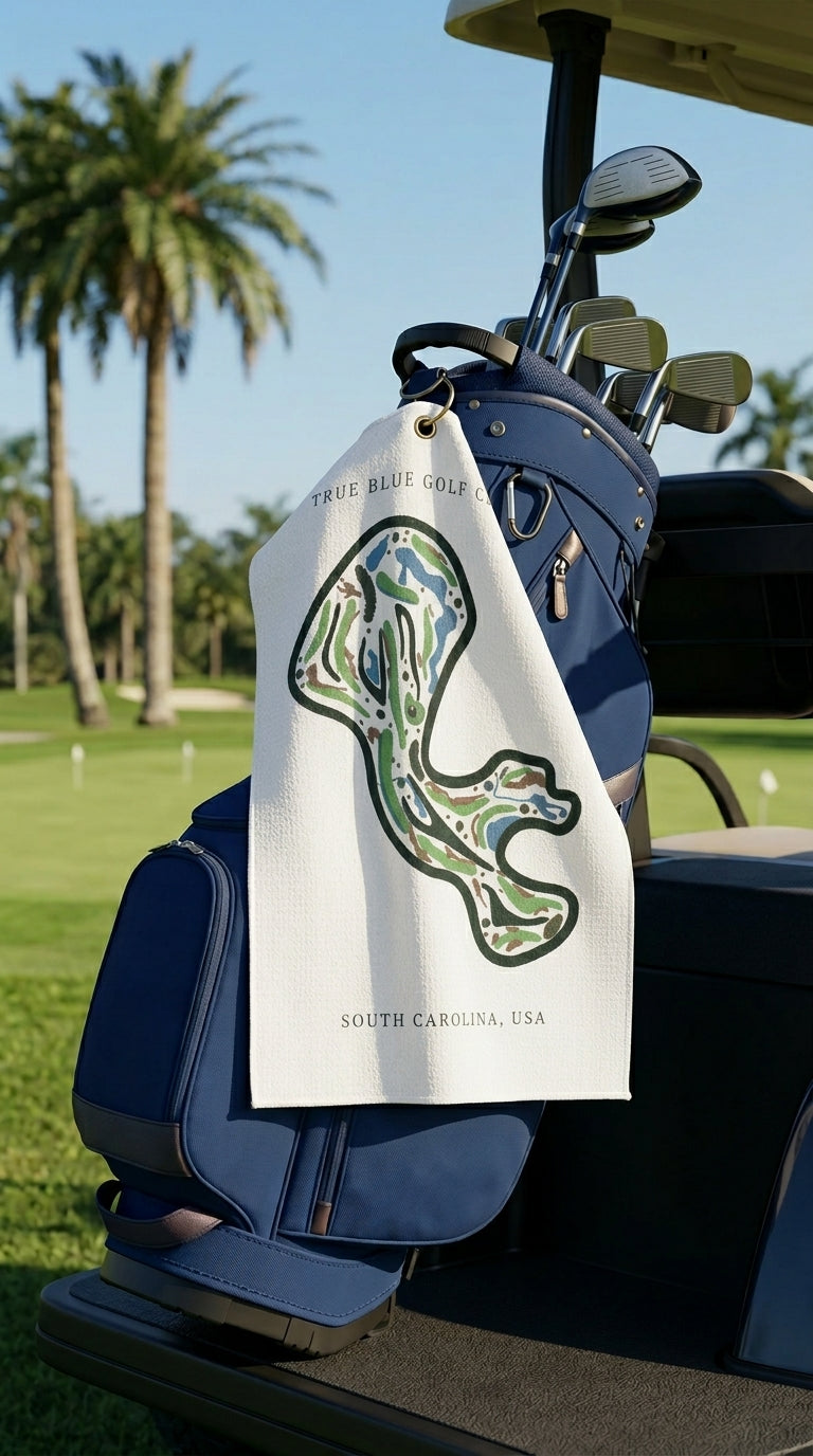 True Blue Golf Club Golf Course Prints, South Carolina | Golf Course Print Towels | Golf Course Microfiber