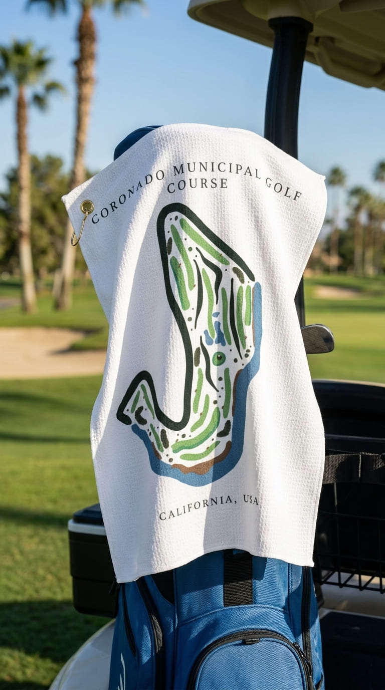 Coronado Municipal Golf Course Print, California | Golf Course Print Towels | Golf Course Microfiber
