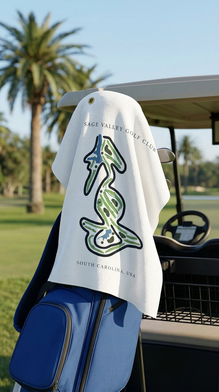 Sage Valley Golf Club Golf Course Prints, South Carolina | Golf Course Print Towels | Golf Course Microfiber