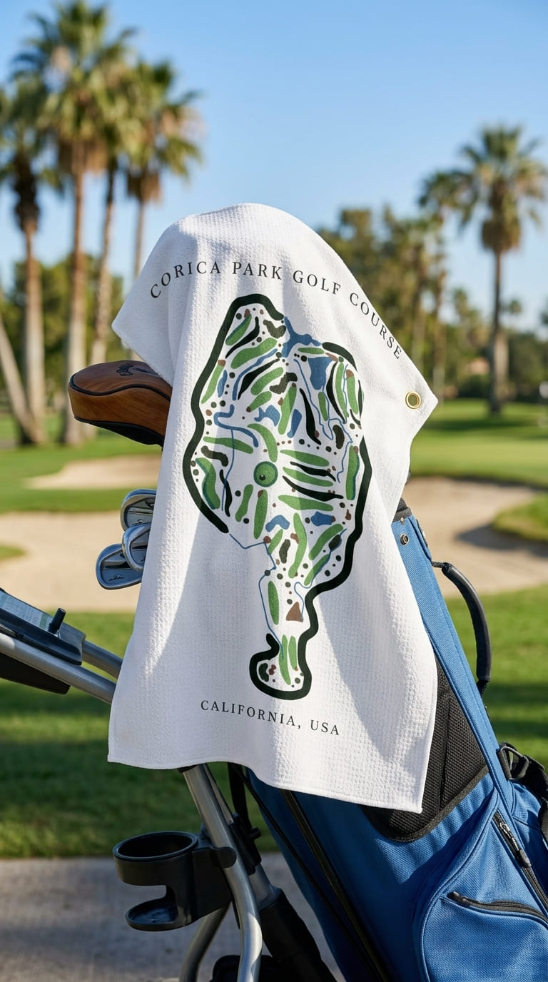 Corica Park Golf Course Print, California | Golf Course Print Towels | Golf Course Microfiber