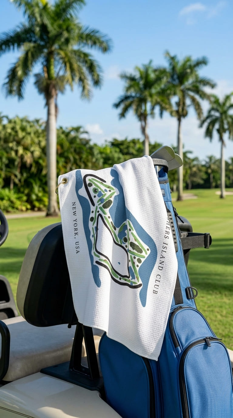 Fishers Island Club Golf Course Prints, New York | Golf Course Print Towels | Golf Course Microfiber