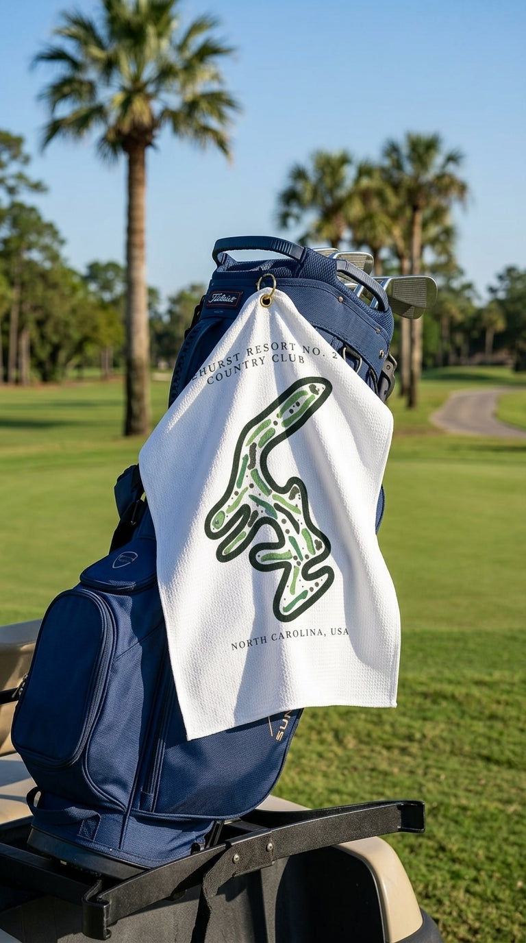 Pinehurst Resort No. 2 Country Club Golf Course Print, North Carolina | Golf Course Print Towels | Golf Course Microfiber