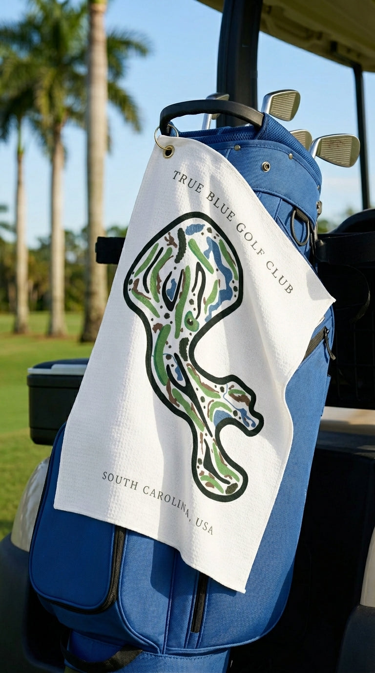 True Blue Golf Club Golf Course Prints, South Carolina | Golf Course Print Towels | Golf Course Microfiber
