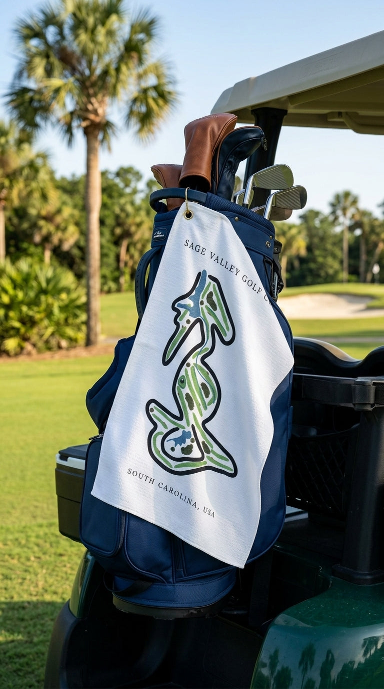 Sage Valley Golf Club Golf Course Prints, South Carolina | Golf Course Print Towels | Golf Course Microfiber