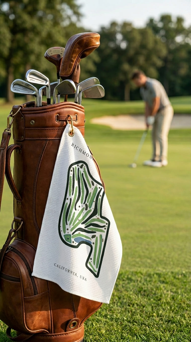 Richmond Country Club Golf Course Prints, California | Golf Course Print Towels | Golf Course Microfiber