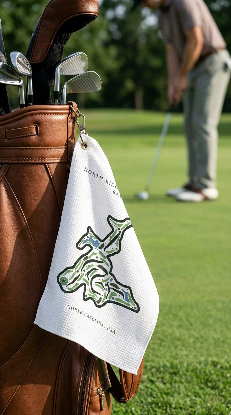 North Ridge Country Club Golf Course Print, North Carolina | Golf Course Print Towels | Golf Course Microfiber