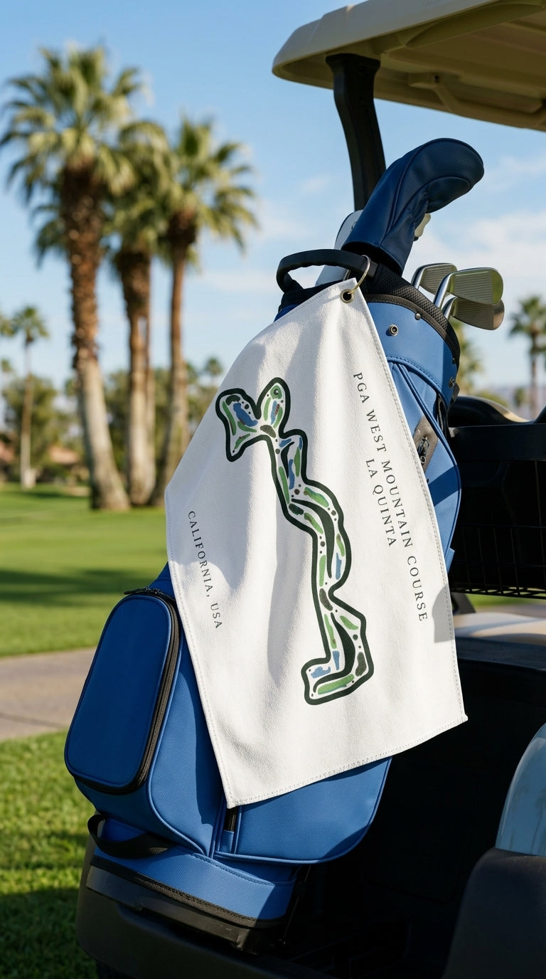 PGA West Mountain Golf Course Print, California | Golf Course Print Towels | Golf Course Microfiber