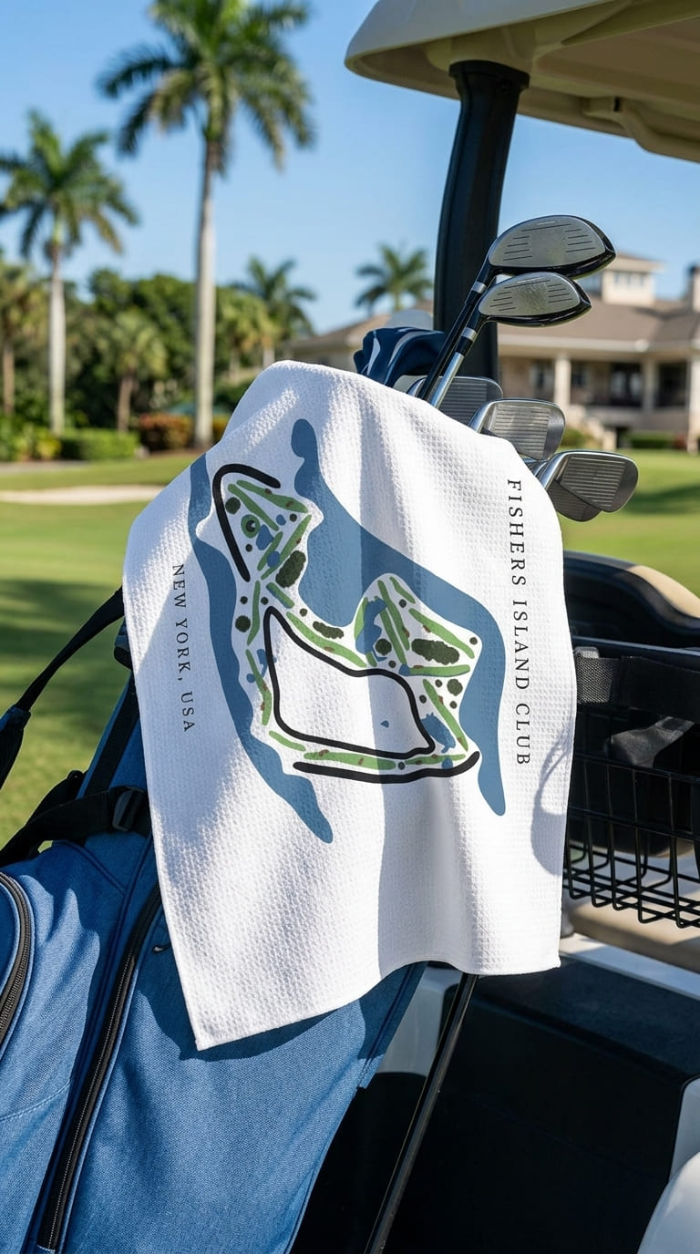 Fishers Island Club Golf Course Prints, New York | Golf Course Print Towels | Golf Course Microfiber
